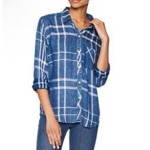 Rails Womens Plaid Hunter Pacific Button Down Shirt Top Size XS Blue